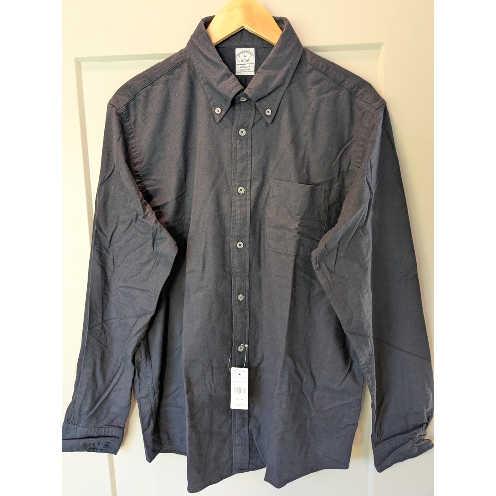 NWT Brooks Brothers Mens The Original Polo Shirt Medium Black Cotton Regular Fit